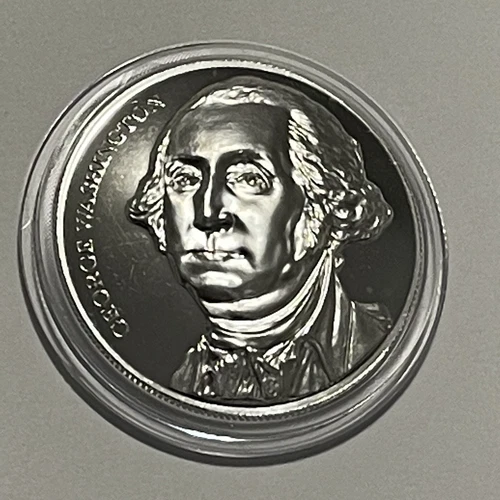 George Washington Convex Collector Coin 1 Troy Oz .999 Fine Silver Domed Round