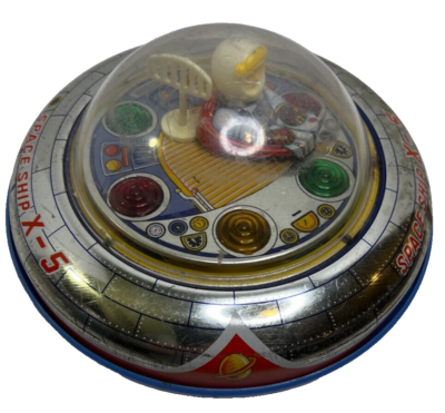 Rare Vintage 60s SPACE SHIP X-5 Tin And & Plastic Battery Operated