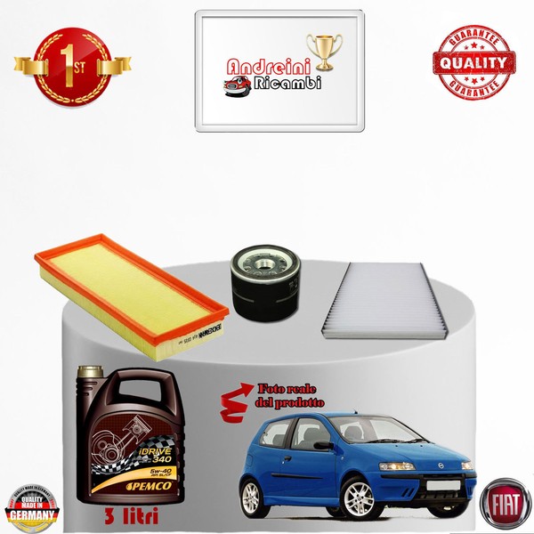 Inspektionskit Filter + ÖL Xfiat Punto II 1.4 16V 70KW 95CV Von 2007-> 2010-image