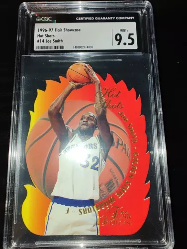 CGC 9.5 1996-97 Flair Showcase Hot Shots Die-Cut #14 Joe Smith Rare