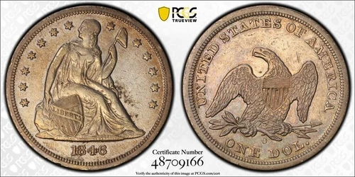1846 O   XF  Seated Liberty SILVER Dollar  LOW MINTAGE   ONLY  59,000  + PRE WAR