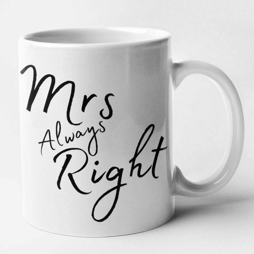 Couple Mug Set Mr Right & Mrs Always Right Mug Set Anniversary Funny Engagement - Picture 7 of 11