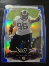 2014 Topps Chrome Blue Refractor  Michael Sam #174 Rams #D /199 SP