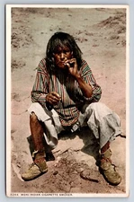 Postcard AZ Moki Hopi Native American Indian Cigarette Smoker c1910s J34
