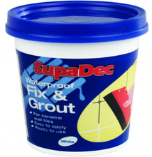 SupaDec DIY Decorating Waterproof Kitchen Bathroom Tile Fix & Grout 500g - White