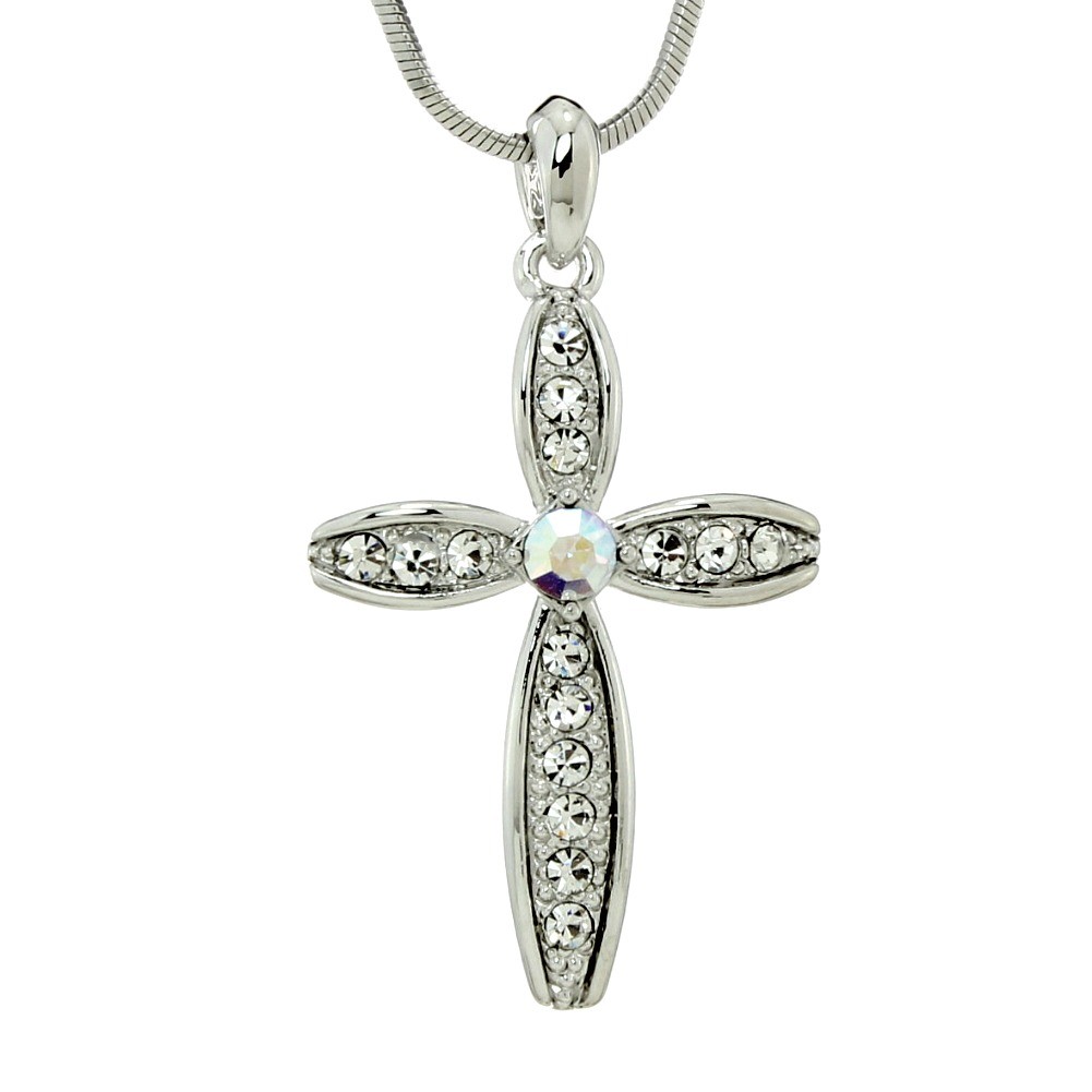 Swarovski Crystal Jesus Cross Pendant Necklace – Perfect Gift