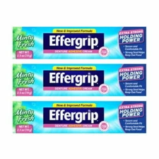 Effergrip Denture Adhesive Cream  Extra Strong Holding Power  2.5 oz. (Pack of