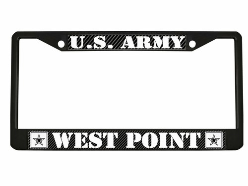 U.S. Army West Point Design Car License Frame Auto Tag Holder (Carbon)