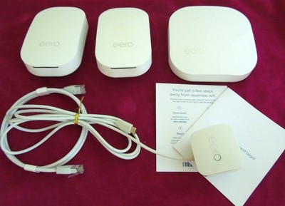 eero Pro Wifi System Tri-Band Mesh Wi-Fi 6 System B010001 &  D010001  + power co