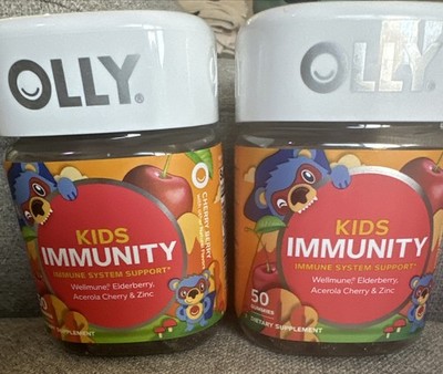 Olly Kids Immunity Wellmune Elderberry, Cherry Berry 2pk, Gummies Exp: 12/26