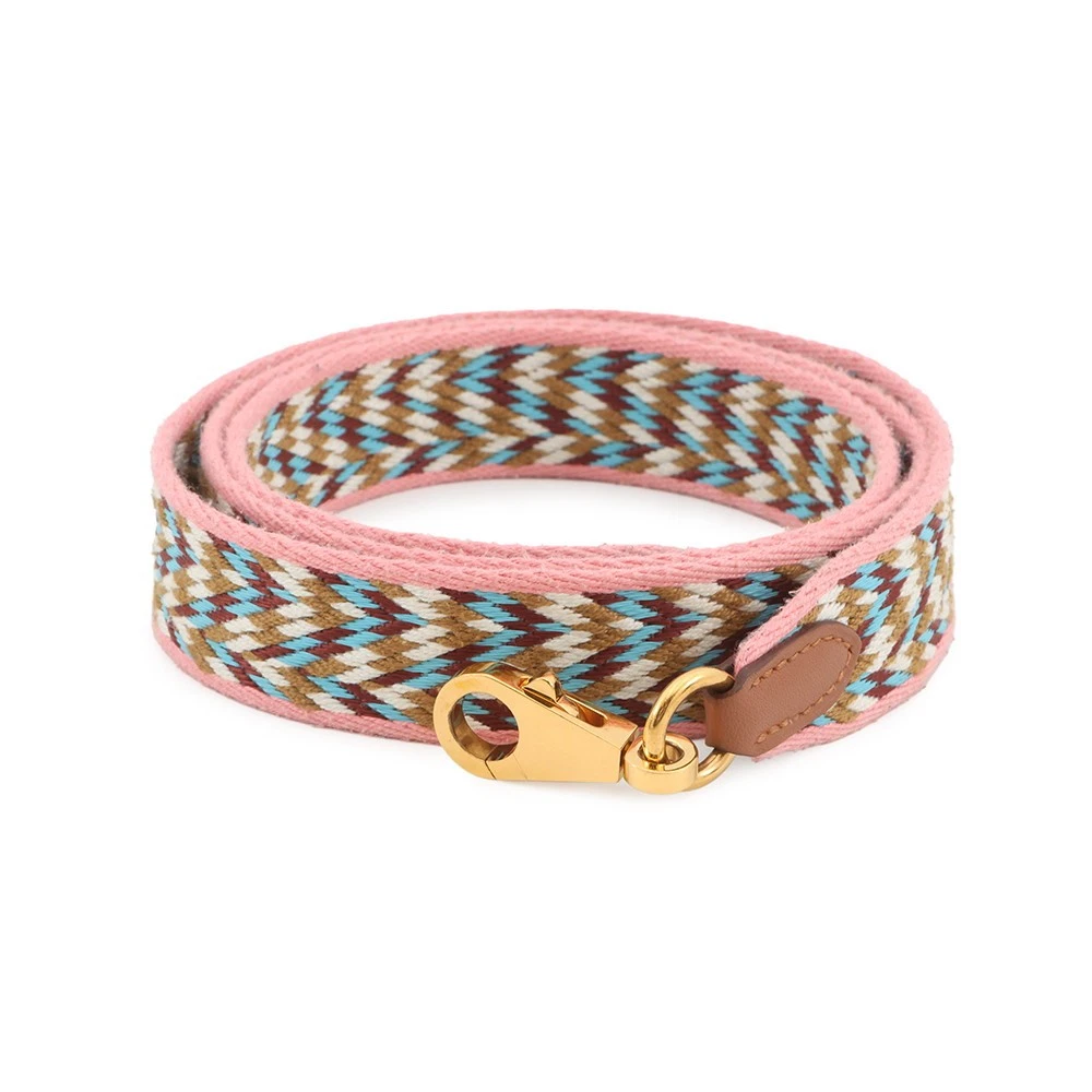 Hermes — HERMES Bandouliere Size 4.4"x1" Canvas/Swift Leather Rose d'Eté / White / R...