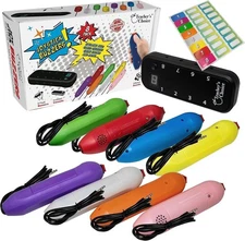 Handheld Buzzer Game System Console with 8 Joystick Buzzers for Trivia Games