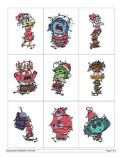 92 CHRISTMAS MOVIE CHARACTERS EMBROIDERY MACHINE DESIGNS COLLECTION PES USB