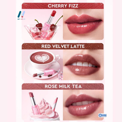 GLAD2GLOW Glowy Tint Lip Balm Glossy Fresh Natural Color Moist Nourish Smooth 3g