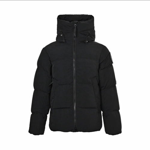 Canada Goose Men's Black Down Hooded Puffer Jacket Zip Stand Collar Size M
