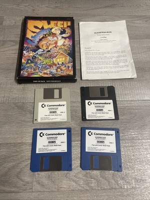 Amiga Sleep Walker Disk Spiel OVP mit Handbuch Comic Relief Edition funktioniert