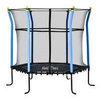 HOMCOM 4FT Kids Trampoline With Enclosure Indoor for 3-6 Years Blue