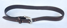 Janie  Jack Brown Leather Kid's Belt Sz 6-8 Silver Tone Buckle 1'' wide