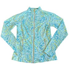 NWT Sigrid Olsen Golf  Tennis Women  s Blue Long Sleeve Full Zip Jacket Small