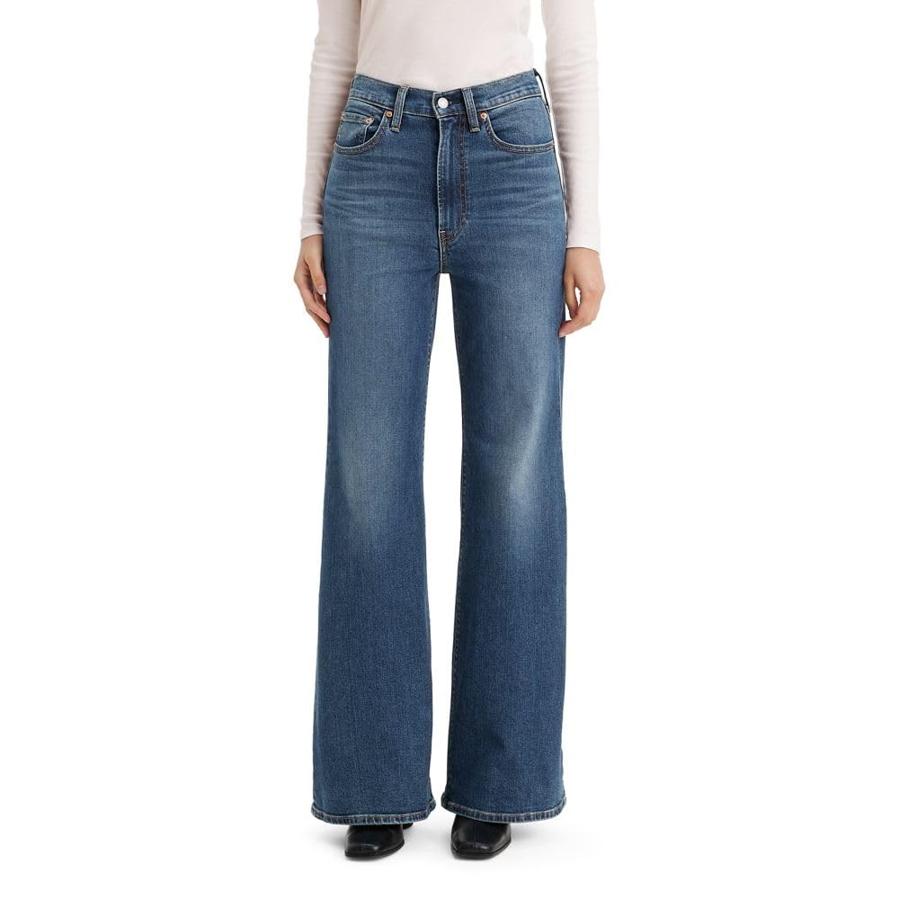 Levi's Women's Ribcage Bell Bottom Jeans, Keepsake Lilac (Stretch) -Corduroy,