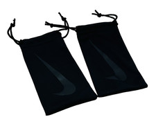2x Nike Drawstring Pouch Sunglasses Eyeglasses Case Black Microfiber Bags
