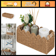 Scalloped Toilet Paper Storage Basket with Handle - Stylish Home Decor Organizer