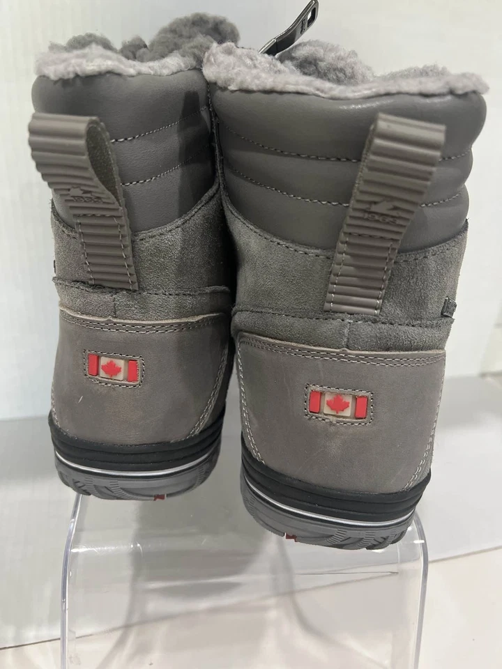 Botas Pajar Canada para hombre gris gamuza impermeables con cordones cremallera Foto 3 de 4