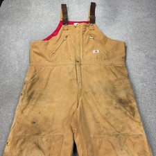 Carhartt Dungarees Adult 46x30 Tan Overalls Quilted Duck Bib Double Knee Mens 