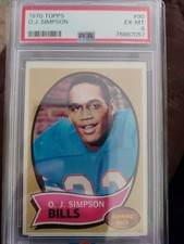 1970 Topps O.J. Simpson Card #90 Rookie Card HOF Graded PSA 6 EX-MT!!. rookie card picture