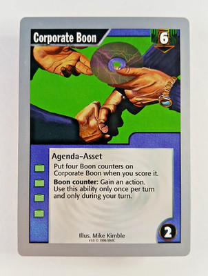 Corporate Boon - v1.0, Netrunner CCG card (1996 WotC) Base Set Limited 1.0 TCG