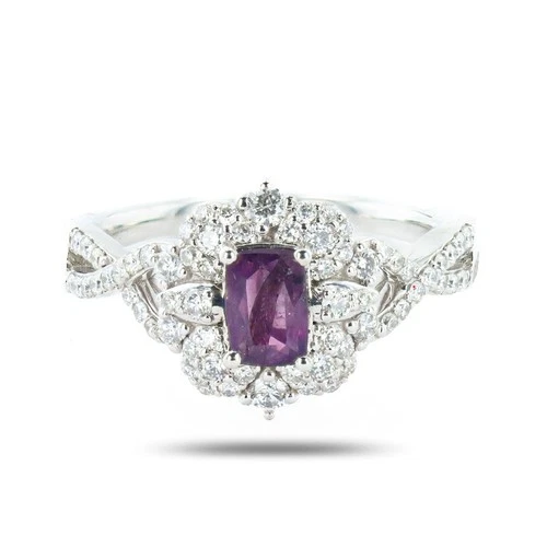 GIA 0.72ct UNHEAT ReddishPurple KASHMIR Sapphire & 0.55ctw Diamond Platinum Ring