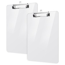Macroclo 2 Pack Plastic Clipboards, A4 Acrylic Clear Board 8.5x11 for