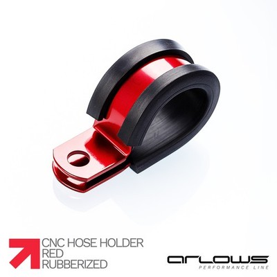 Arlows Aluminium Schlauchhalter Dash 4 ''klein'' / Ø 7,90mm ( Rot, gummiert )