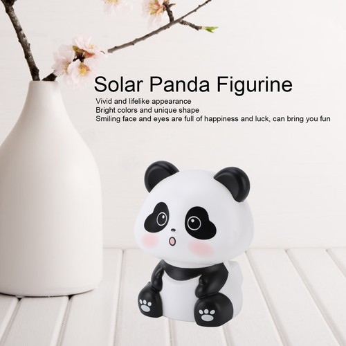 Solar Nodding Panda Figurine Decorative Luck Wealth Welcom Animal - Picture 10 of 24