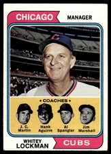 1974 Topps Whitey Lockman Chicago Cubs #354