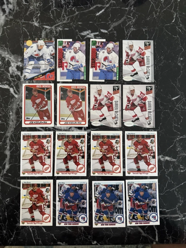 Lote de tarjetas de novato 250x años 70 a 00 NHL ENFORCERS Rob Ray Darren Mccarty Kocur Foto 2 de 4
