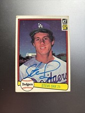 STEVE SAX 1982 DONRUSS ROOKIE RC AUTOGRAPHED SIGNED AUTO BASEBALL CARD