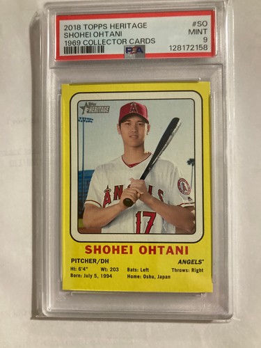 2018 Topps Heritage High No.- 1969 Collector Cards Shohei Ohtani #69CC-SO PSA 9!