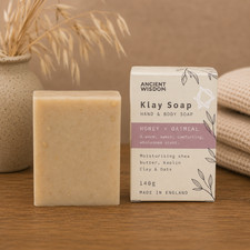 Honey & Oatmeal Soap with Kaolin Clay and Oats, Hand & Body Soap Bar, Vegan.
