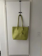 Furla Large Lime Green Leather Tote Bag Made In Italy
