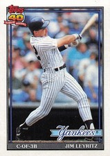 1991 Topps #202b Jim Leyritz