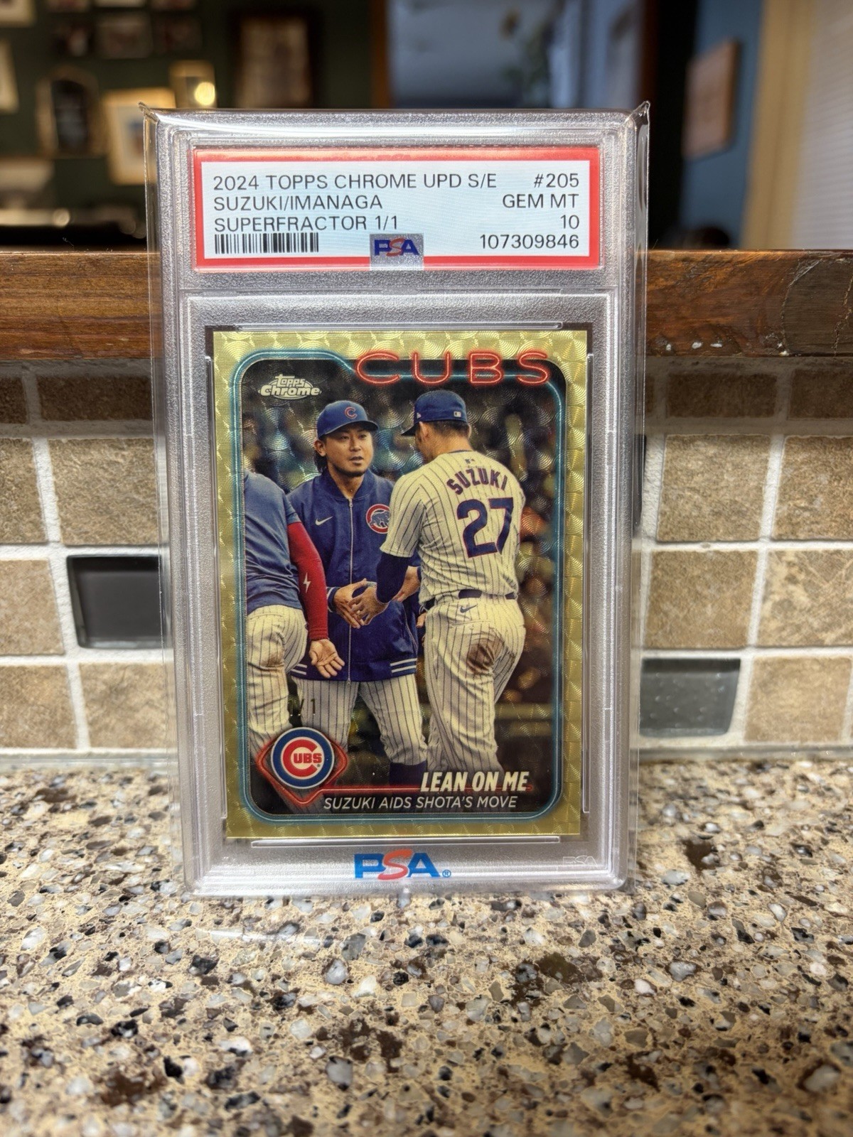Topps 2024 Chrome Suzuki / Imanaga PSA 10 Superfractor 1/1 view 4