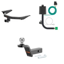 CURT Tow Package Trailer Hitch Wiring Harness 45155 Ball Mount Pin & Clip, 13472