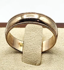 Vintage Uncas 10K Gold Filled Milgrain Edge Wedding Band Ring Size 10