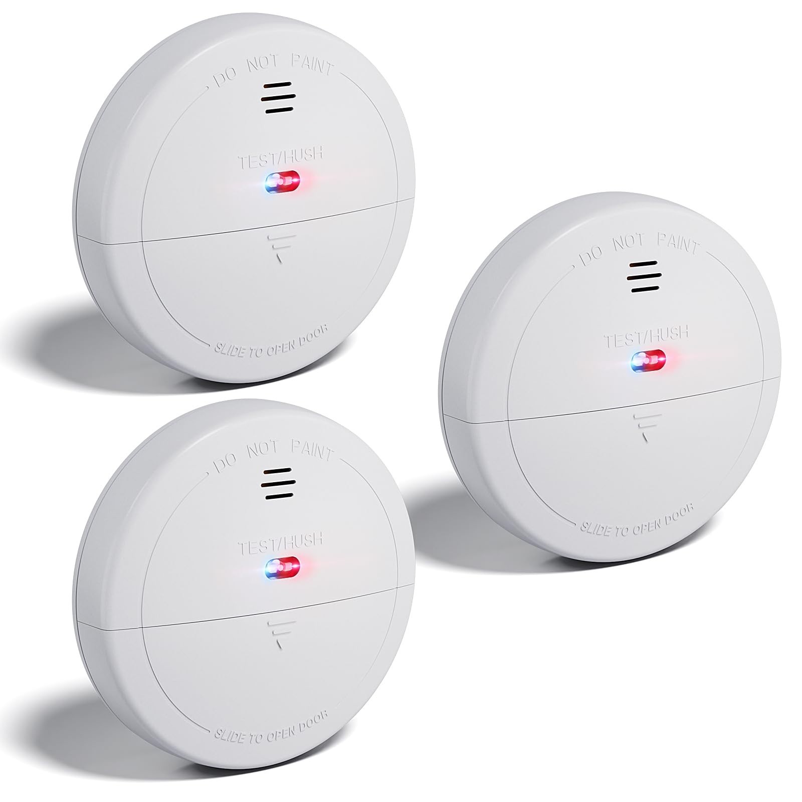 3-Pack WiFi Smoke Detectors Smart Fire Alarms App Control AAA Battery Powered