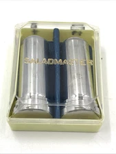 Vintage Saladmaster Salt Pepper Set Aluminum In Case 2”