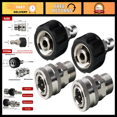 #ad Pressure Washer Quick Connect Kit Stainless Steel M22 Male Connector 3 8quot; Swi $29.99
