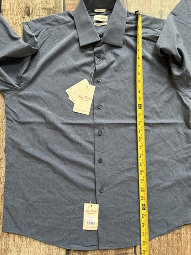 LUCKY BRAND SLIM FIT 4 WAY STRETCH SPORT SHIRT BLUE MENS LARGE NEW WITH TAGS - Picture 10 of 10