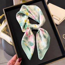 Luxury New Design Satin Print Scarf Women Scarves Bandana Hijab Neckerchief Shaw