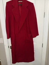 Red Lord & Taylor Perry Ellus Portfolio Sz 8   100% Wool Coat
